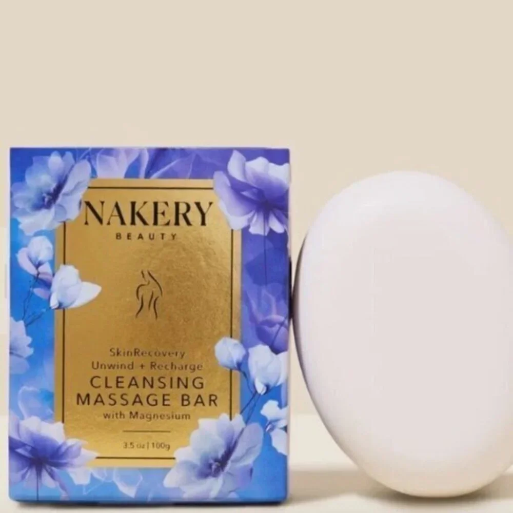 Nakery Beauty SkinRecovery Cleansing Massage Bar with MAGNESIUM 3.5 oz NIB
